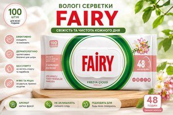 Fairy вологі серветки для прибирання Фрезія 100 шт &mdash; фото товару