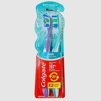 Зубні щітки Colgate 360 Whole Mouth Clean мякі, 2 шт &mdash; фото товару