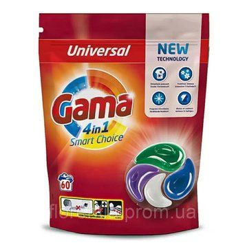 Універсальні капсули для прання Gama 4 in 1 Cleaning Power, 60 шт &mdash; фото товару